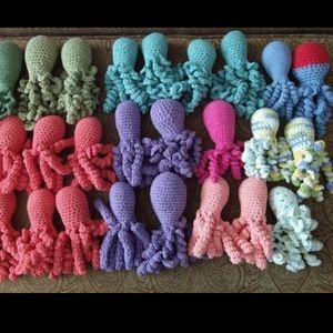 5 Crocheted Octopuses, you choose your Octopus colors!